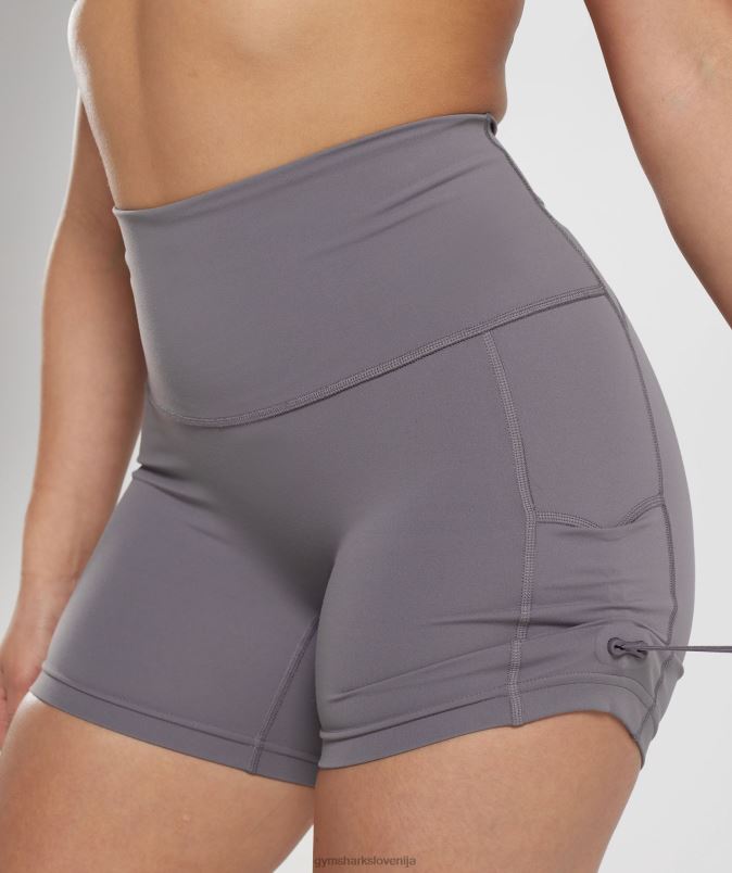 legacy oprijete kratke hlače z naborki ženskeGymshark titan siva J00L2108