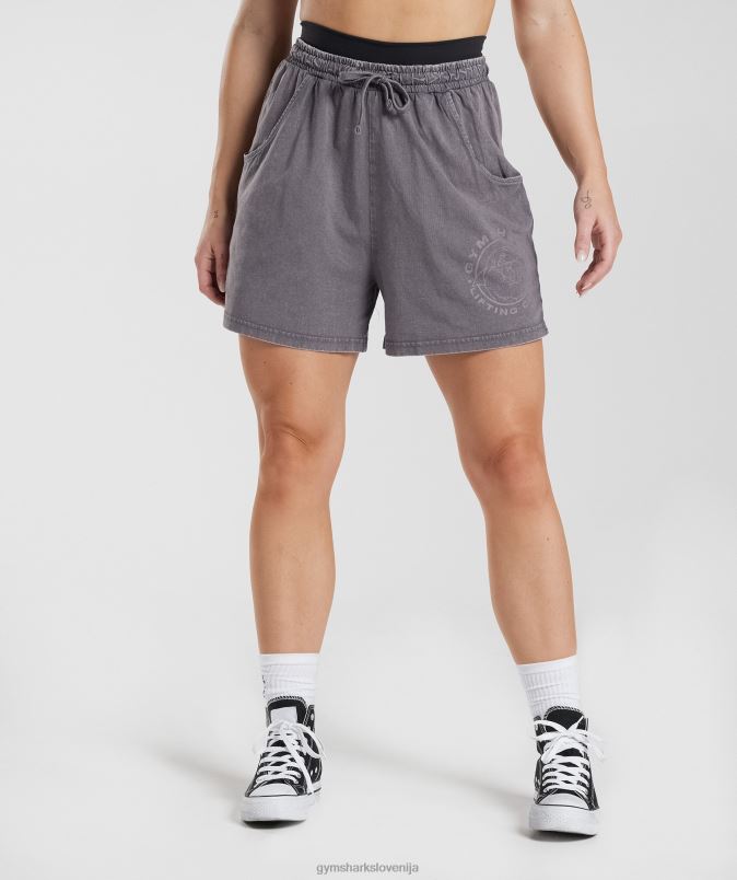 ohlapne kratke hlače legacy ženskeGymshark titan siva/kislinsko pranje J00L2107