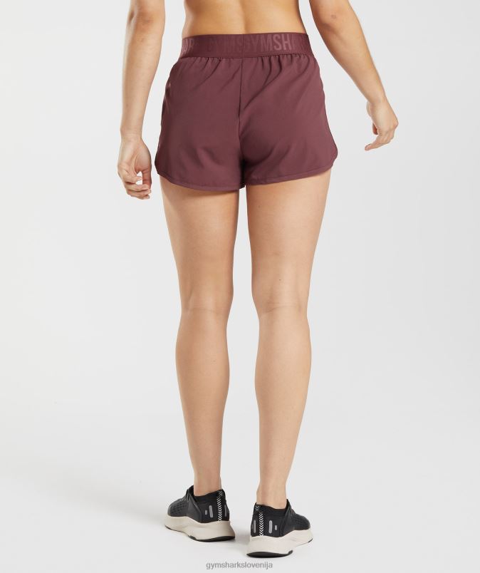 ohlapne kratke hlače za trening ženskeGymshark češnjevo rjava J00L276