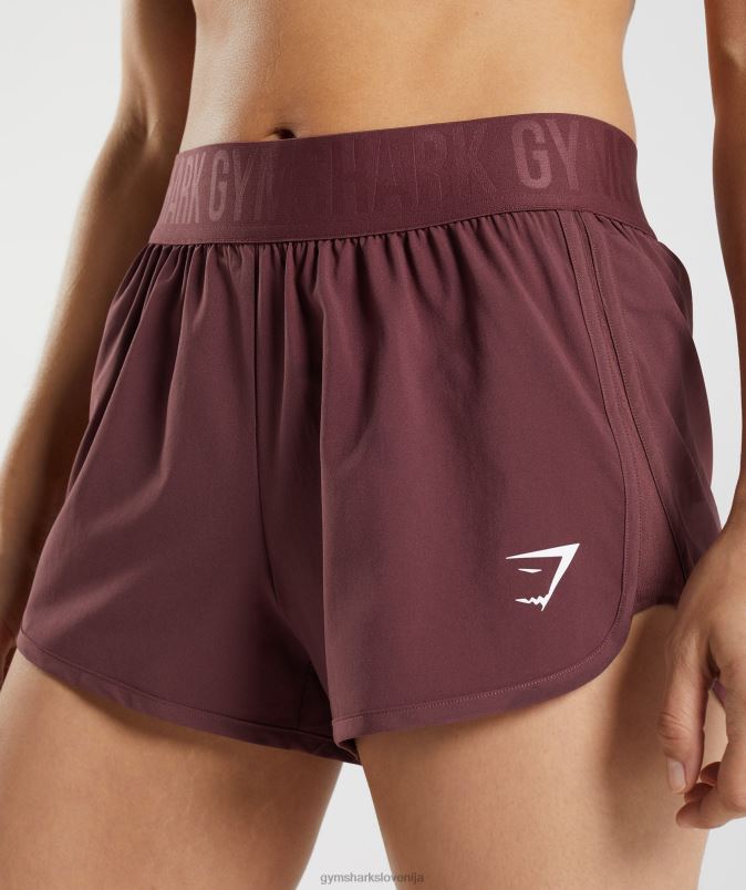 ohlapne kratke hlače za trening ženskeGymshark češnjevo rjava J00L276