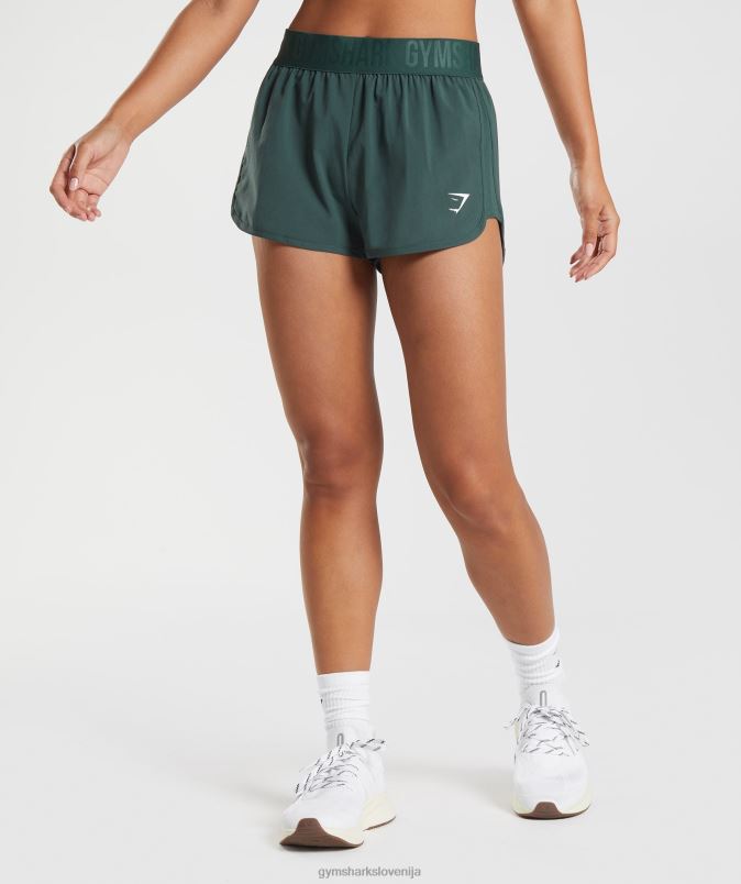 ohlapne kratke hlače za trening ženskeGymshark obsidian zelena J00L295