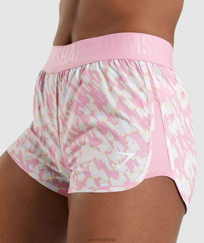 ohlapne kratke hlače za trening ženskeGymshark roza tisk J00L289