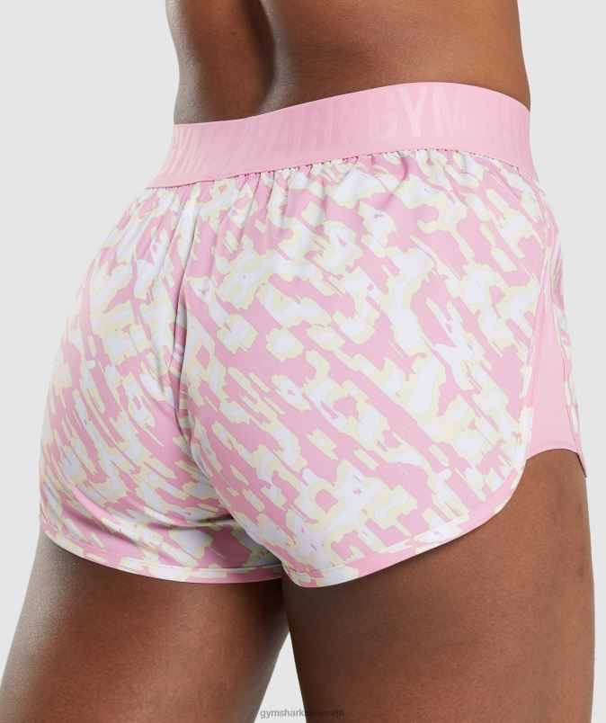 ohlapne kratke hlače za trening ženskeGymshark roza tisk J00L289