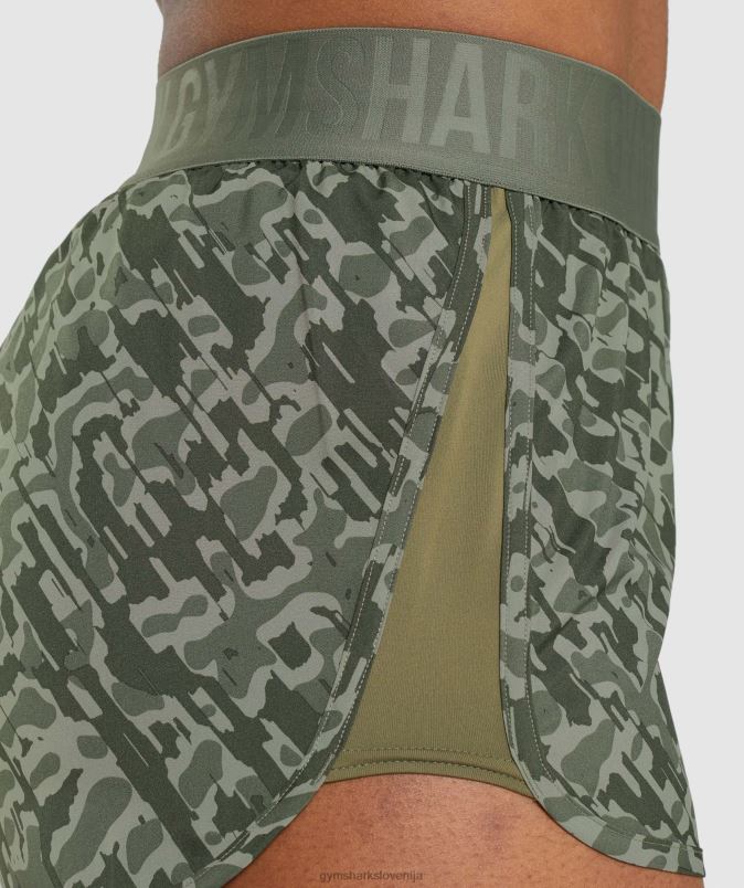 ohlapne kratke hlače za trening ženskeGymshark zeleni tisk J00L277
