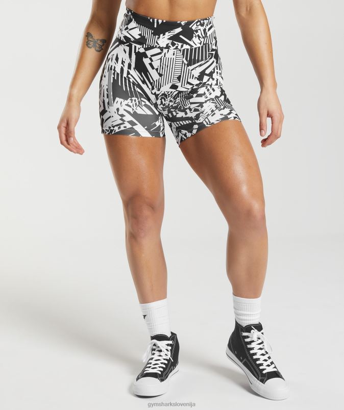 originalne oprijete kratke hlače gs power ženskeGymshark črni tisk J00L292