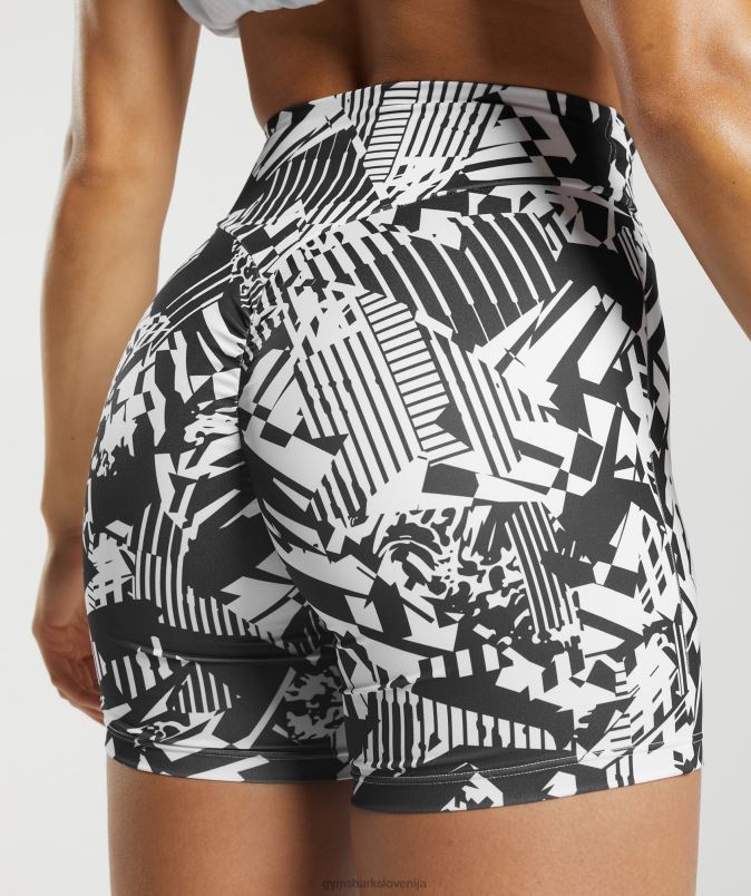 originalne oprijete kratke hlače gs power ženskeGymshark črni tisk J00L292