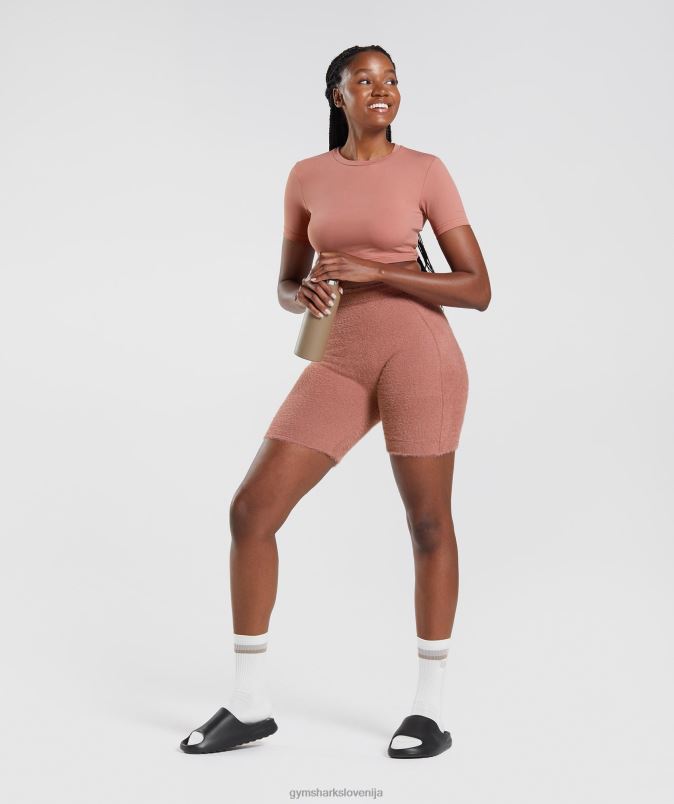 pletene kratke hlače whitney trepalnic ženskeGymshark kanjonsko rdeča J00L299