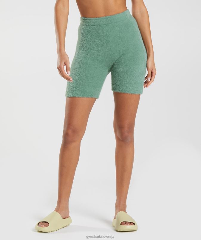 pletene kratke hlače whitney trepalnic ženskeGymshark listnato zelena J00L275