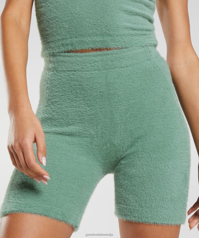pletene kratke hlače whitney trepalnic ženskeGymshark listnato zelena J00L275