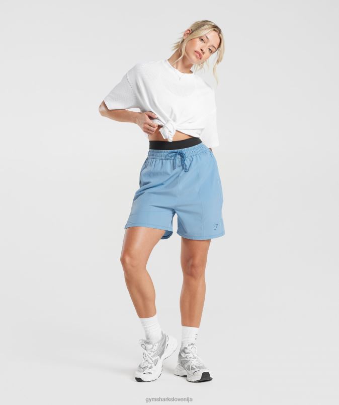 športne tkane kratke hlače ženskeGymshark ozon modra J00L236
