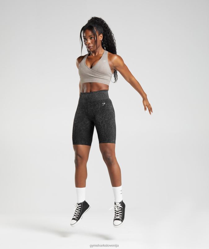 prilagodite brezšivne kolesarske hlače živali ženskeGymshark urbano siva/črna J00L223