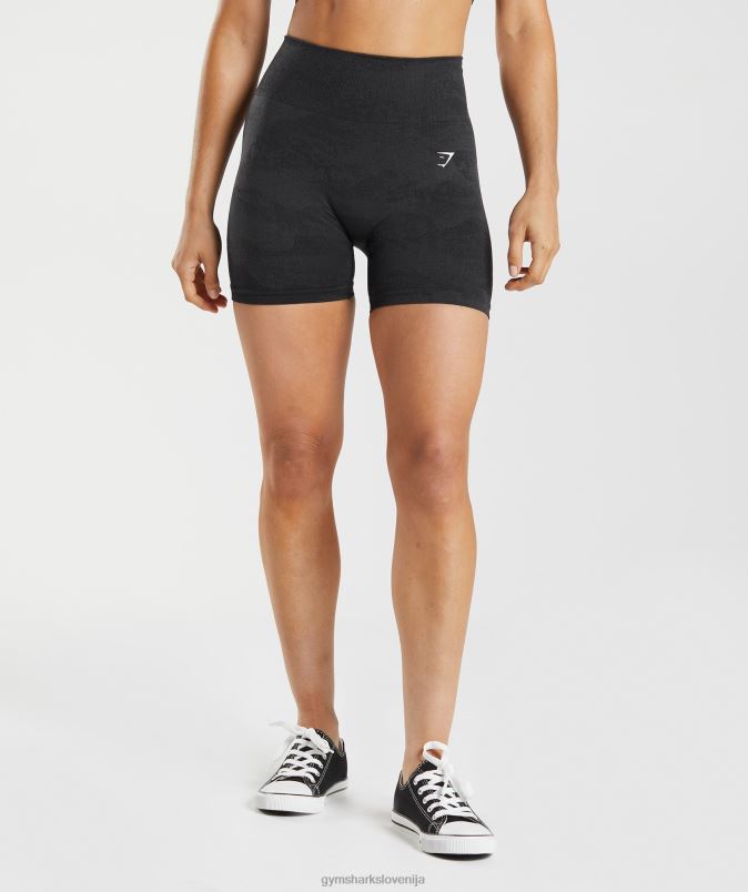 prilagodite maskirne brezšivne kratke hlače ženskeGymshark lava | črna/oniks siva J00L24