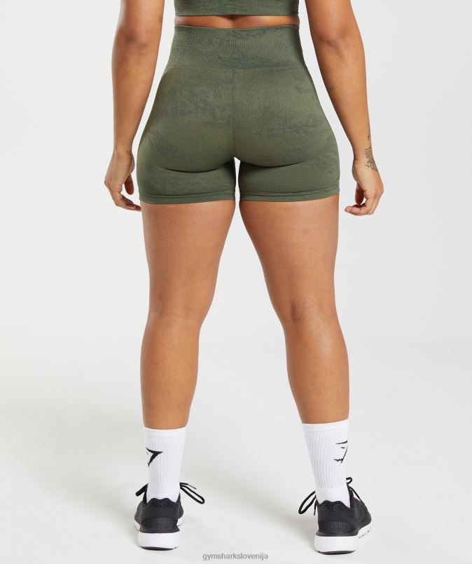 prilagodite maskirne brezšivne kratke hlače ženskeGymshark moss olive / jedro olive J00L214