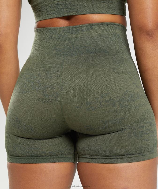 prilagodite maskirne brezšivne kratke hlače ženskeGymshark moss olive / jedro olive J00L214