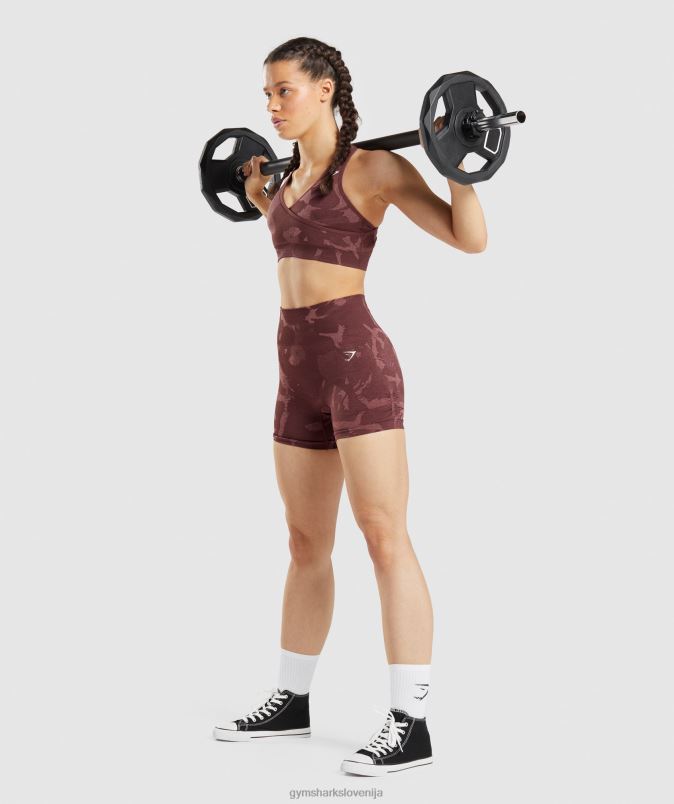 prilagodite maskirne brezšivne kratke hlače ženskeGymshark savana | češnjevo rjava J00L291
