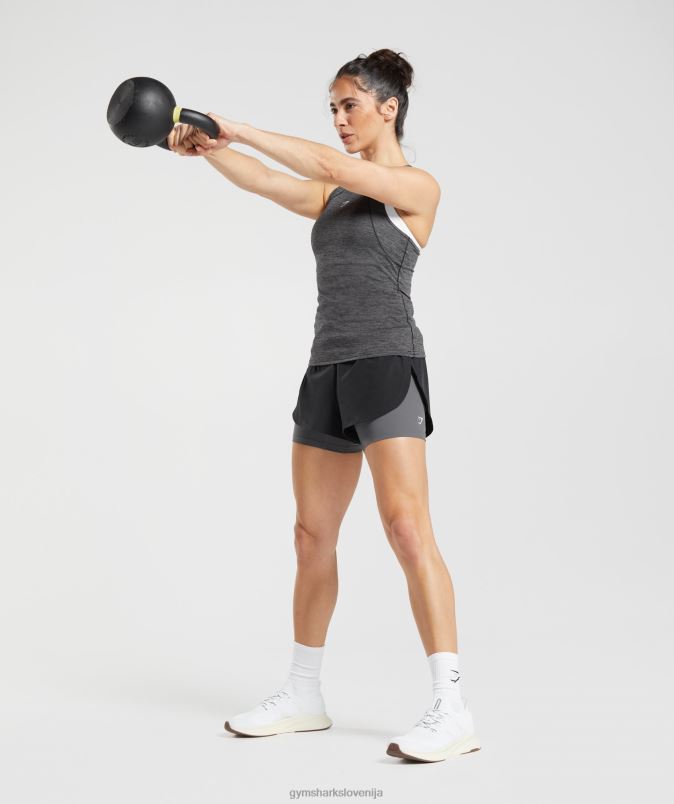 tekaške kratke hlače 2 v 1 ženskeGymshark črna/silhueta siva J00L240
