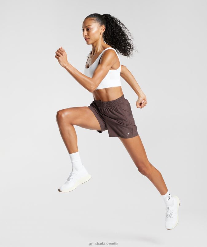 tkane kratke hlače z žepi ženskeGymshark čokoladno rjava J00L244