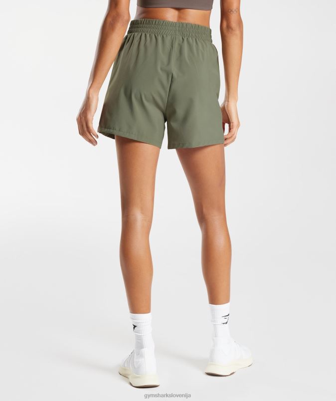 tkane kratke hlače z žepi ženskeGymshark prašna oliva J00L255