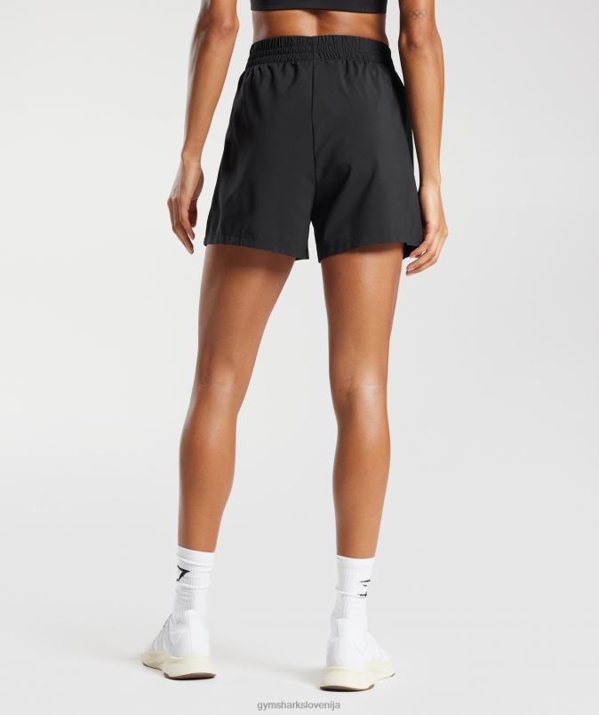 tkane kratke hlače z žepi ženskeGymshark Črna J00L243