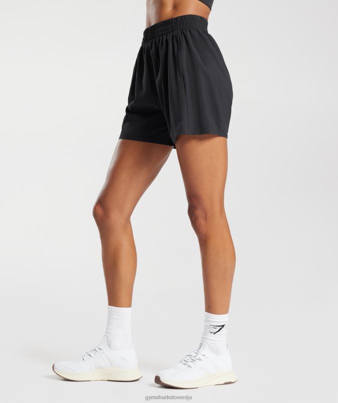 tkane kratke hlače z žepi ženskeGymshark Črna J00L243