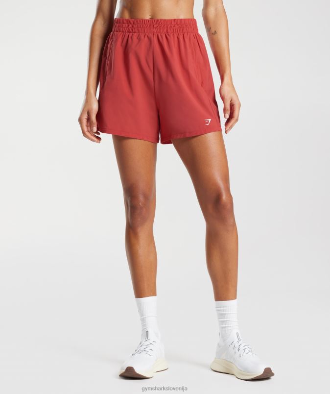 tkane kratke hlače z žepi ženskeGymshark sušeno rdeče J00L256
