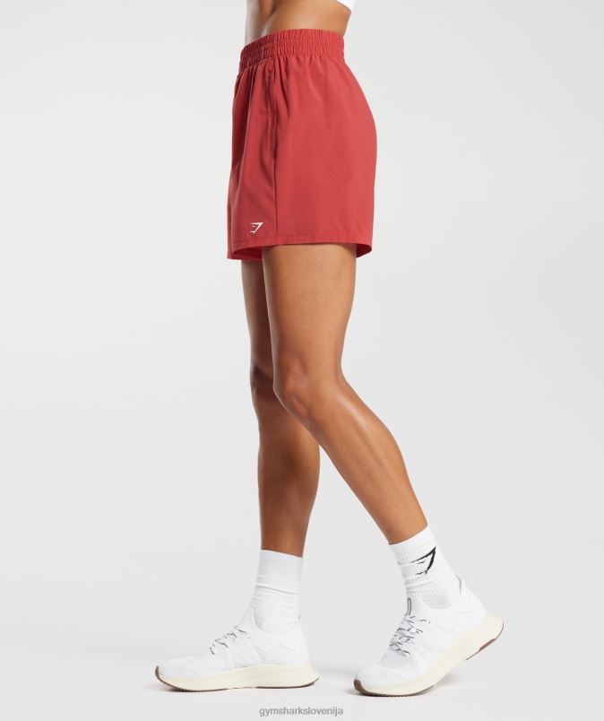 tkane kratke hlače z žepi ženskeGymshark sušeno rdeče J00L256