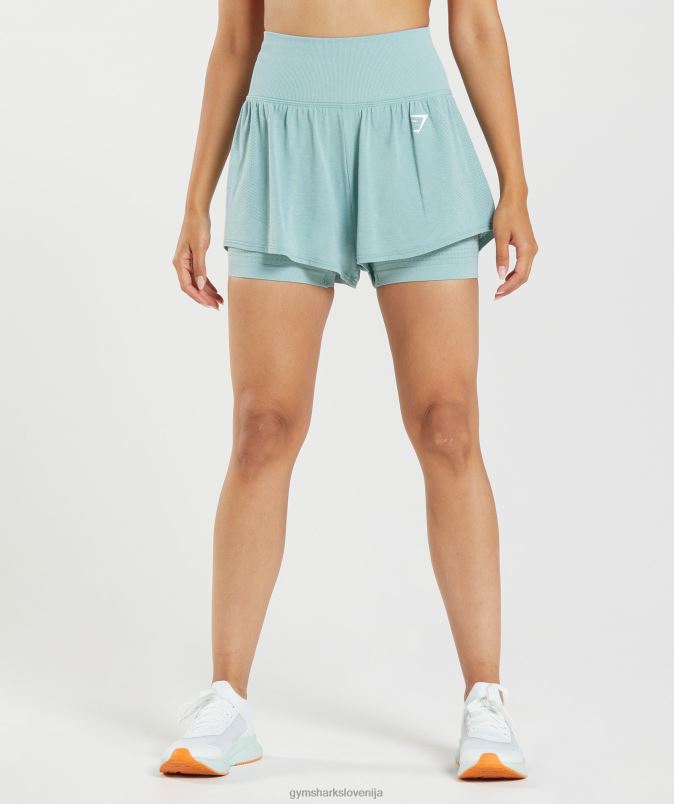 vital brezšivne kratke hlače 2 v 1 2.0 ženskeGymshark biserno modri lapor J00L293