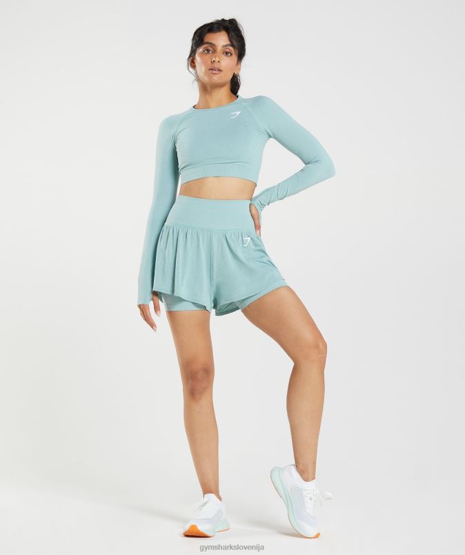 vital brezšivne kratke hlače 2 v 1 2.0 ženskeGymshark biserno modri lapor J00L293