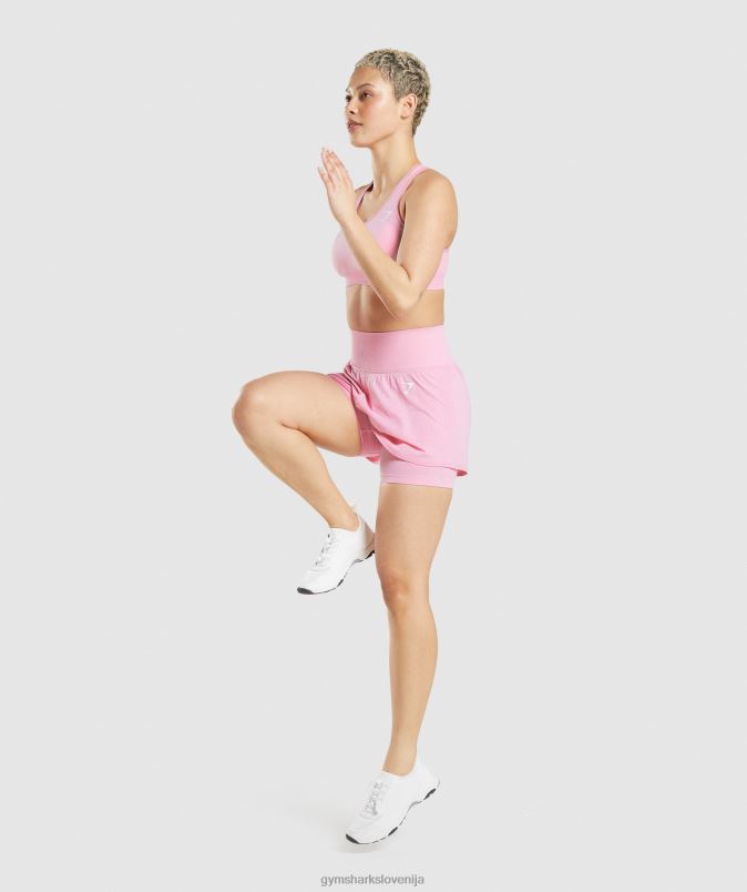 vital brezšivne kratke hlače 2 v 1 2.0 ženskeGymshark sorbet roza lapor J00L271