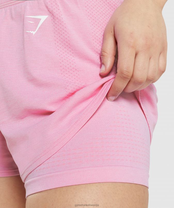 vital brezšivne kratke hlače 2 v 1 2.0 ženskeGymshark sorbet roza lapor J00L271