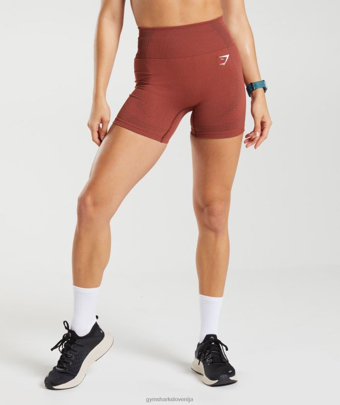 vitalne brezšivne kratke hlače 2.0 ženskeGymshark opečnato rdeči lapor J00L213