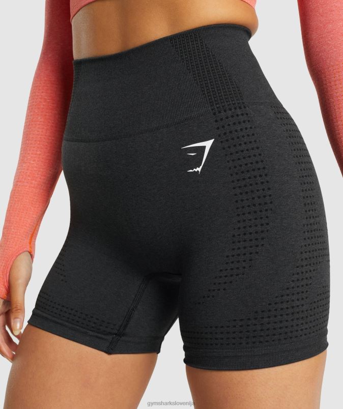 vitalne brezšivne kratke hlače 2.0 ženskeGymshark črni lapor J00L22