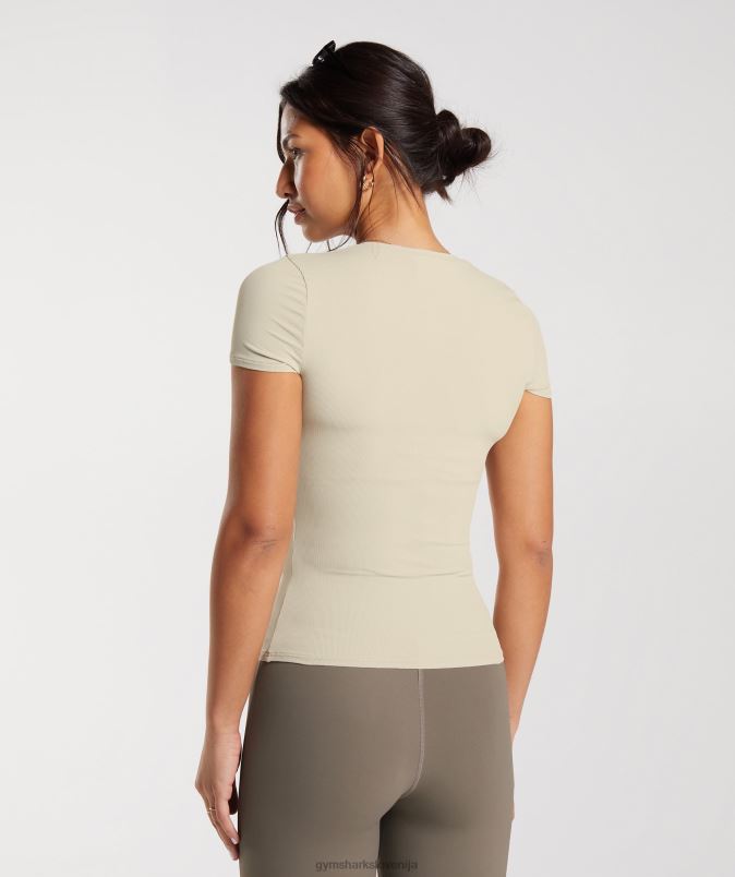 dvigniti vrh ženskeGymshark peščeno rjava J00L2440
