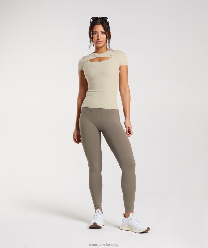 dvigniti vrh ženskeGymshark peščeno rjava J00L2440