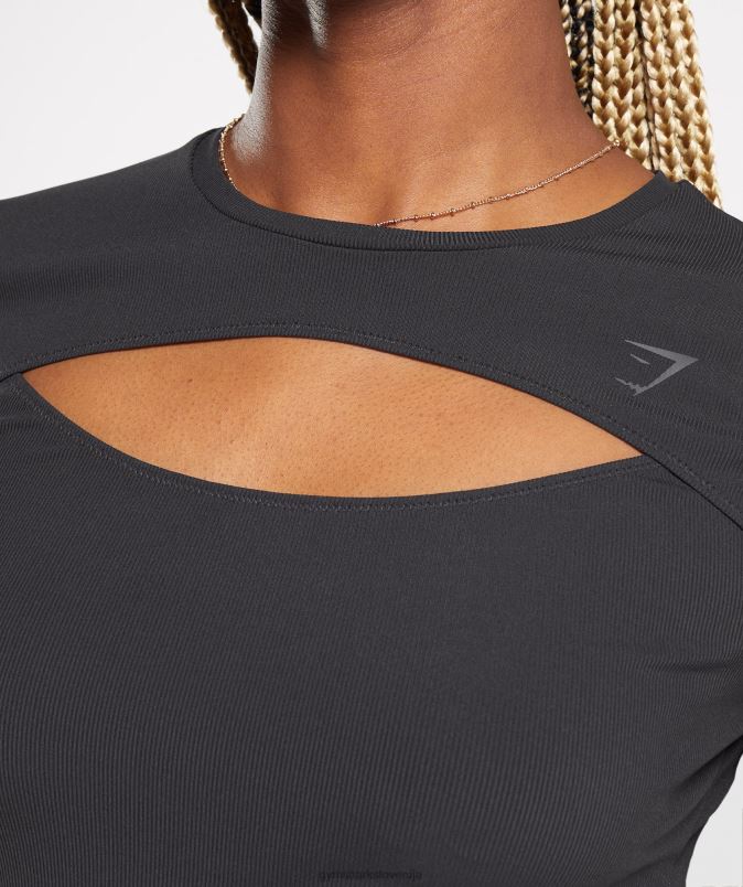 dvigniti vrh ženskeGymshark Črna J00L2424