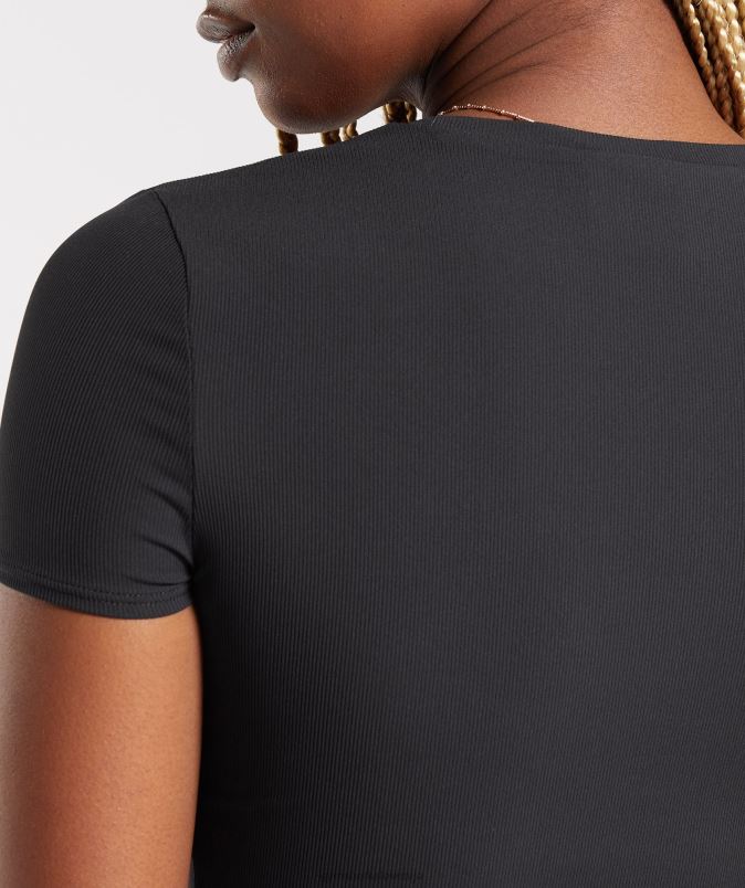 dvigniti vrh ženskeGymshark Črna J00L2424