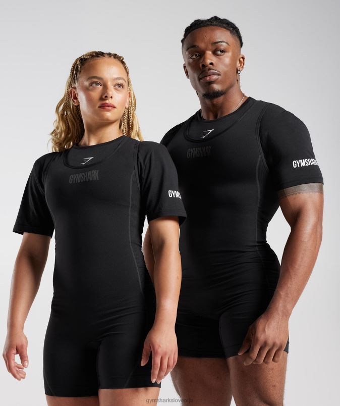 enojna majica s kratkimi rokavi ženskeGymshark Črna J00L2497