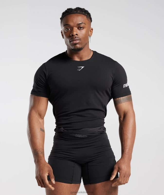 enojna majica s kratkimi rokavi ženskeGymshark Črna J00L2497