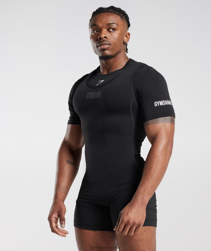 enojna majica s kratkimi rokavi ženskeGymshark Črna J00L2497