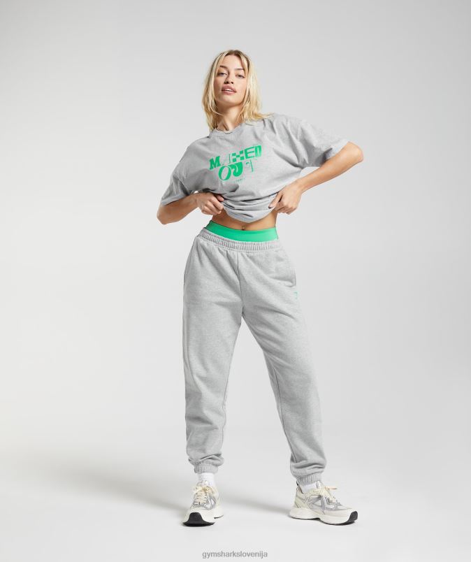 maxed out oversized majica s kratkimi rokavi ženskeGymshark svetlo sivi lapor J00L2482
