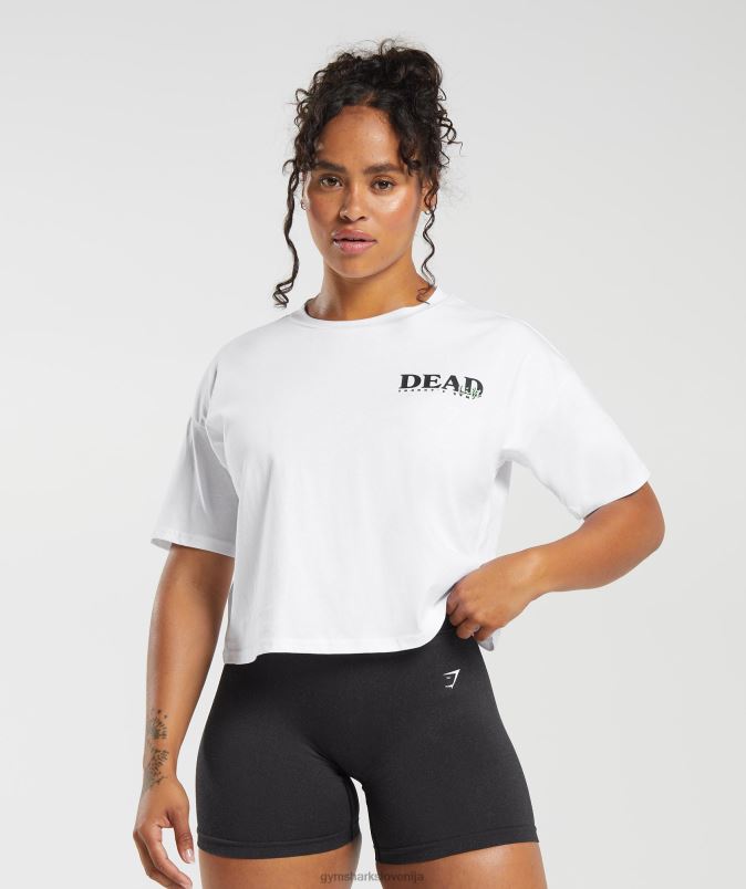 midi majica dead lift ženskeGymshark bela J00L2426