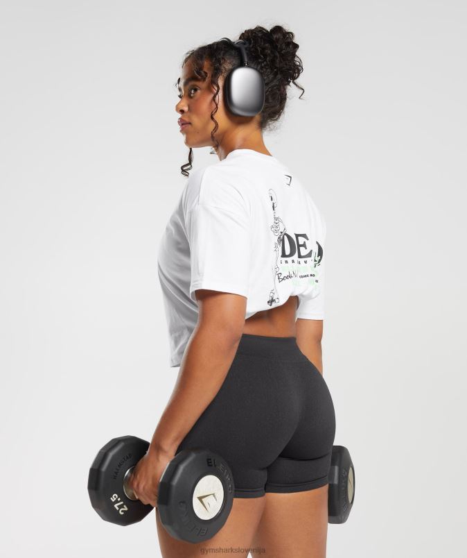 midi majica dead lift ženskeGymshark bela J00L2426