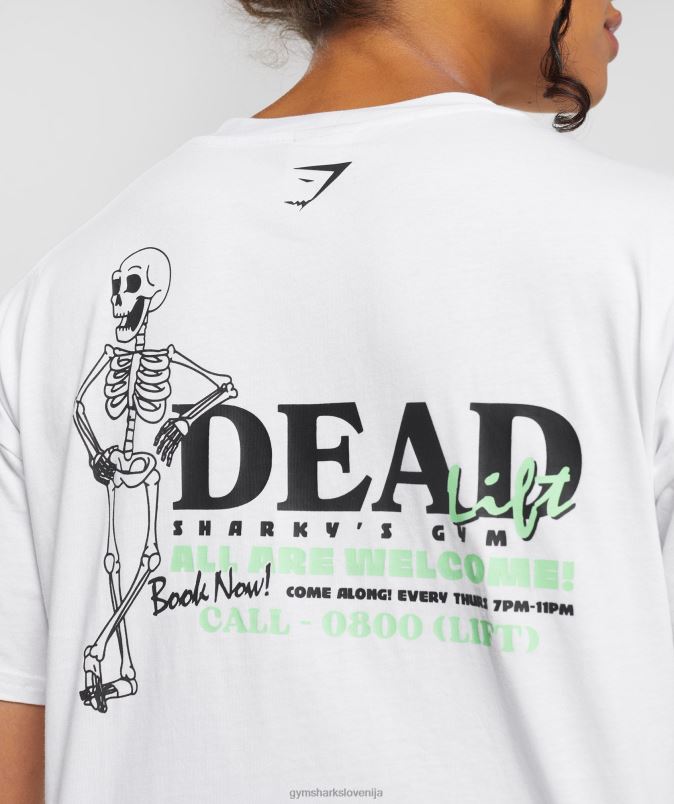 midi majica dead lift ženskeGymshark bela J00L2426