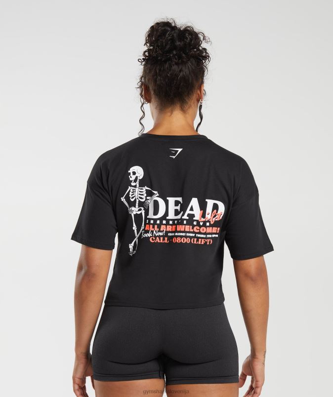 midi majica dead lift ženskeGymshark Črna J00L2413