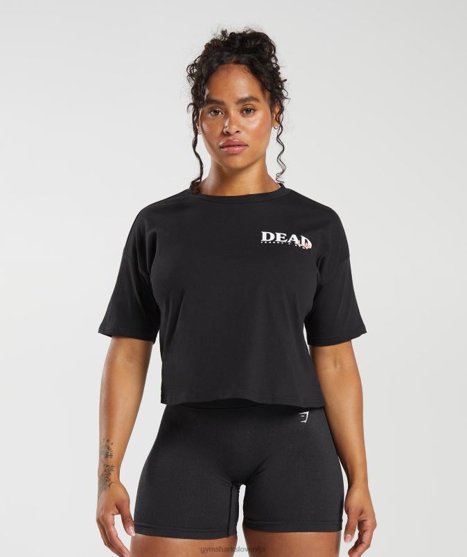 midi majica dead lift ženskeGymshark Črna J00L2413