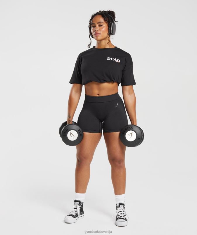 midi majica dead lift ženskeGymshark Črna J00L2413