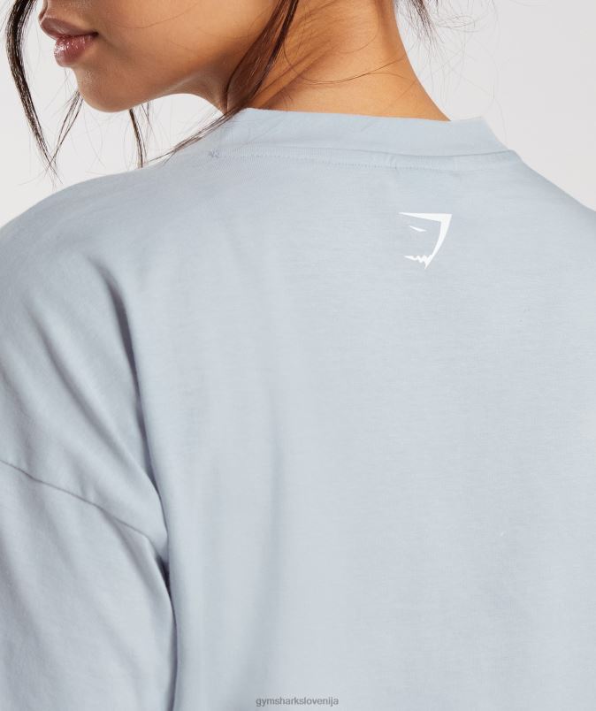 midi majica z vezeno grafiko ženskeGymshark rečni kamen siva J00L2486