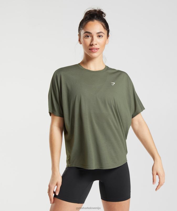super mehka majica ženskeGymshark prašna oliva J00L2489