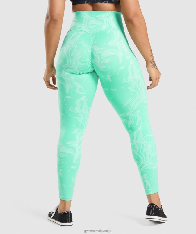 gamaše za podporo pasu ženskeGymshark svetlo turkizen tisk J00L2327