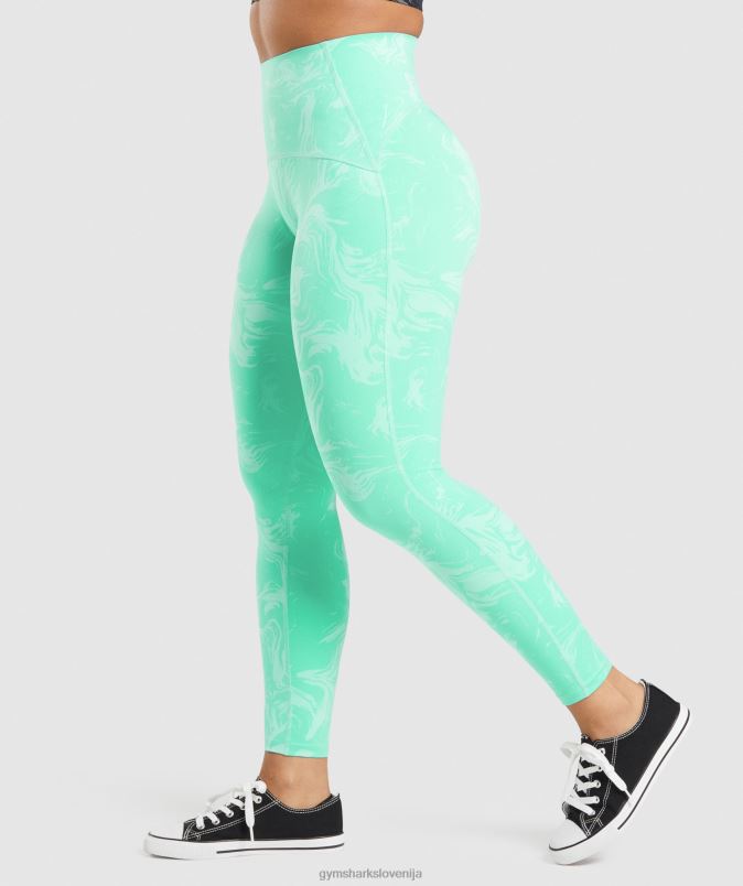 gamaše za podporo pasu ženskeGymshark svetlo turkizen tisk J00L2327